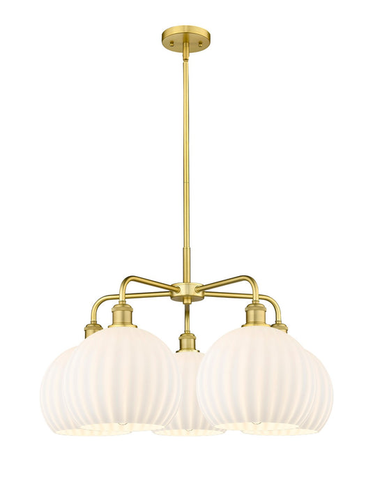 Innovations 516-5CR-SG-G1217-10WV LED Chandelier, Satin Gold