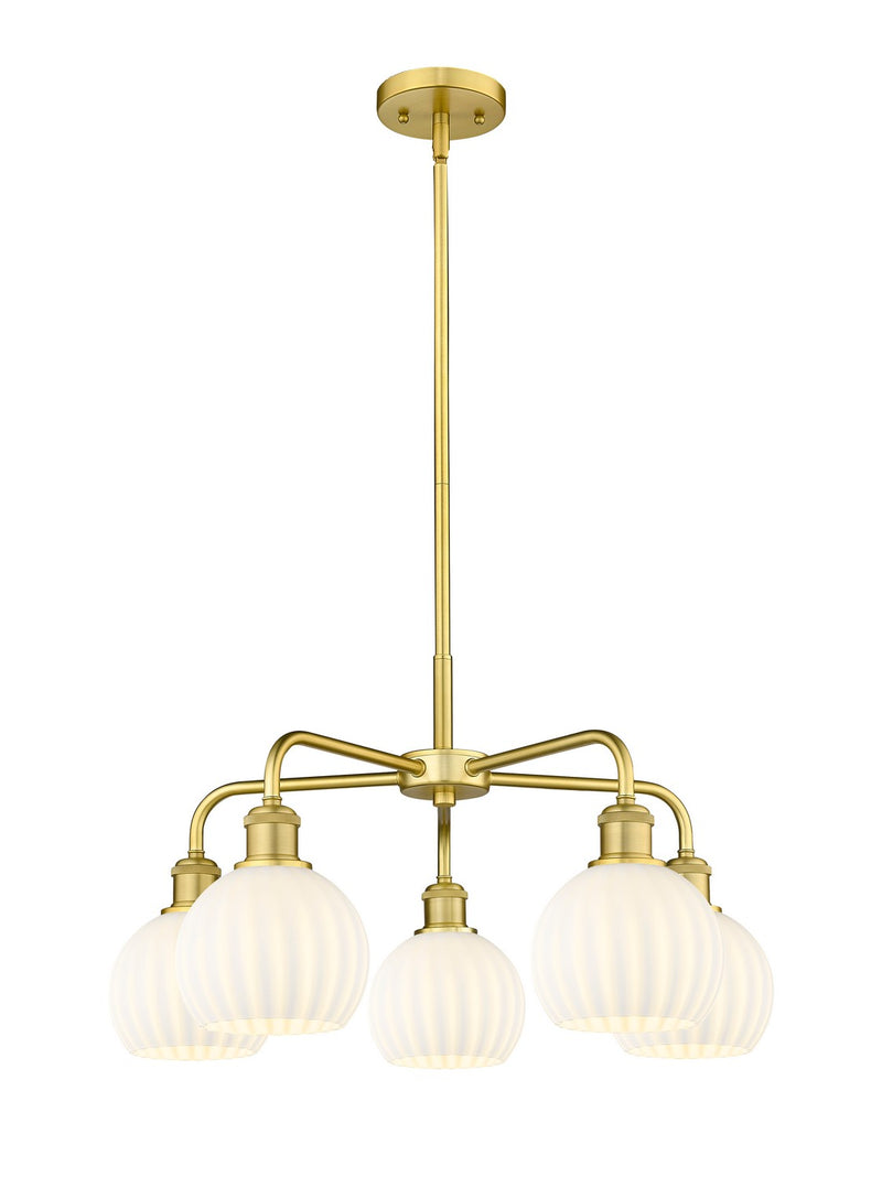 Innovations 516-5CR-SG-G1217-6WV LED Chandelier, Satin Gold
