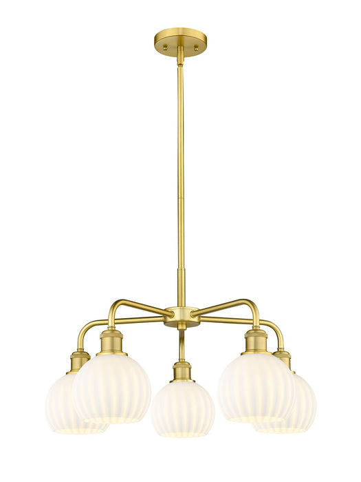 Innovations 516-5CR-SG-G1217-6WV LED Chandelier, Satin Gold