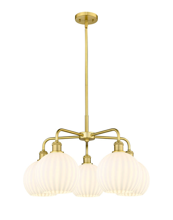 Innovations 516-5CR-SG-G1217-8WV LED Chandelier, Satin Gold
