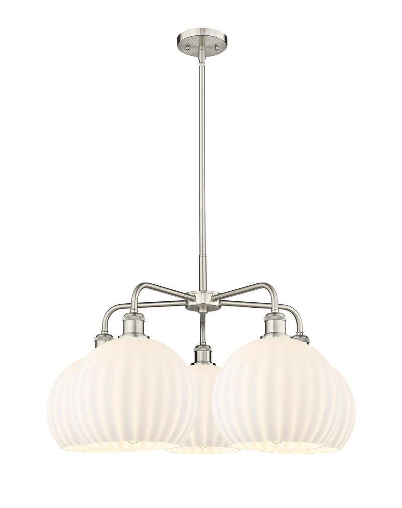 Innovations 516-5CR-SN-G1217-10WV LED Chandelier, Satin Nickel