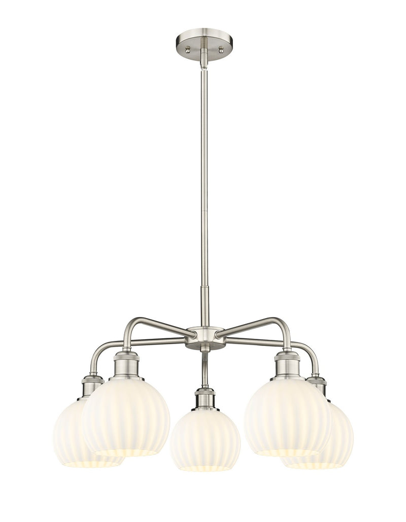 Innovations 516-5CR-SN-G1217-6WV LED Chandelier, Satin Nickel