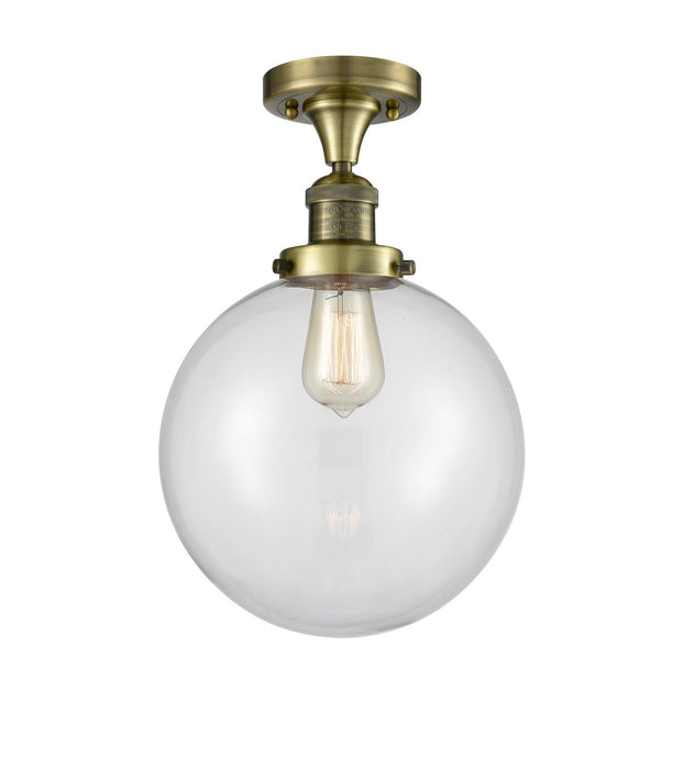Innovations 517-1CH-AB-G202-10 One Light Semi-Flush Mount, Antique Brass
