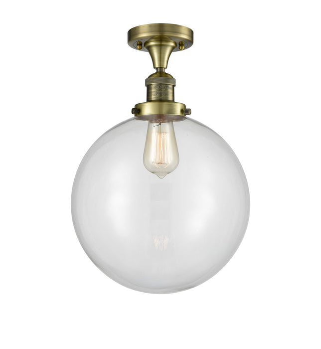 Innovations 517-1CH-AB-G202-12 One Light Semi-Flush Mount, Antique Brass