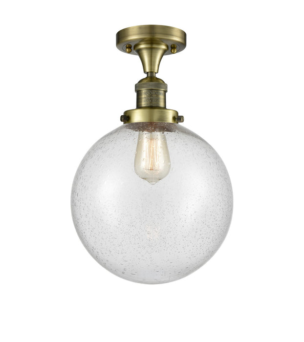 Innovations 517-1CH-AB-G204-10 One Light Semi-Flush Mount, Antique Brass