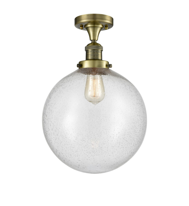 Innovations 517-1CH-AB-G204-12 One Light Semi-Flush Mount, Antique Brass