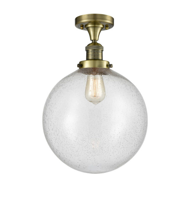Innovations 517-1CH-AB-G204-12 One Light Semi-Flush Mount, Antique Brass