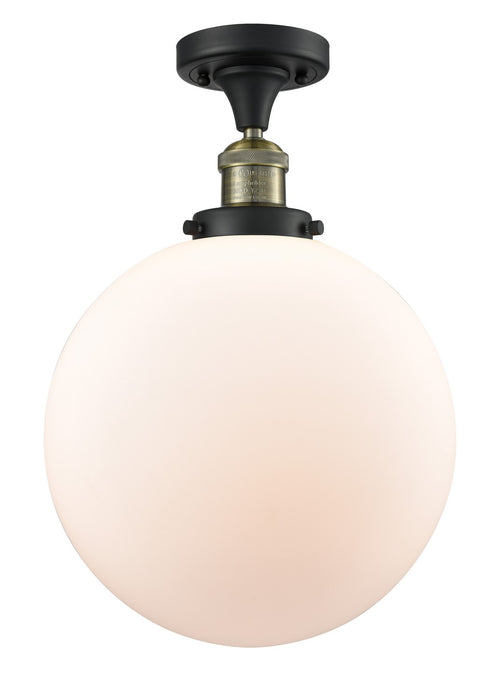 Innovations 517-1CH-BAB-G201-12 One Light Semi-Flush Mount, Black Antique Brass