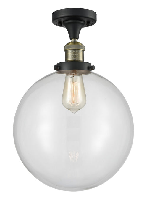Innovations 517-1CH-BAB-G202-12 One Light Semi-Flush Mount, Black Antique Brass