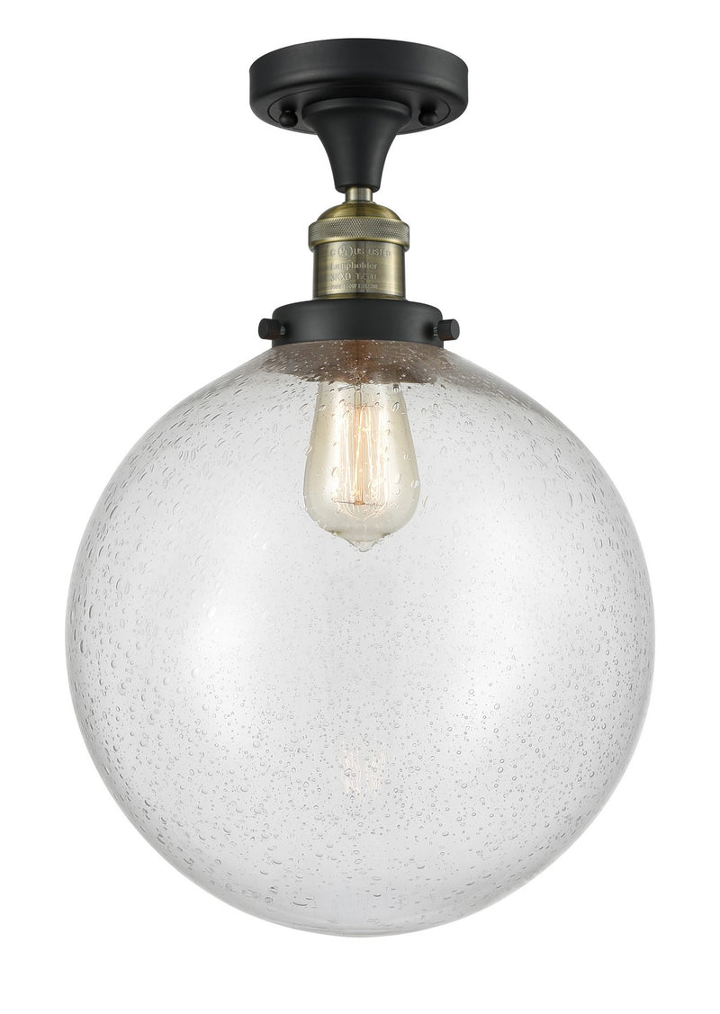 Innovations 517-1CH-BAB-G204-12 One Light Semi-Flush Mount, Black Antique Brass