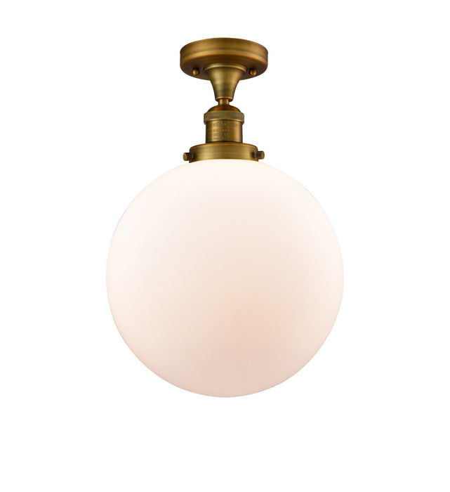 Innovations 517-1CH-BB-G201-12 One Light Semi-Flush Mount, Brushed Brass