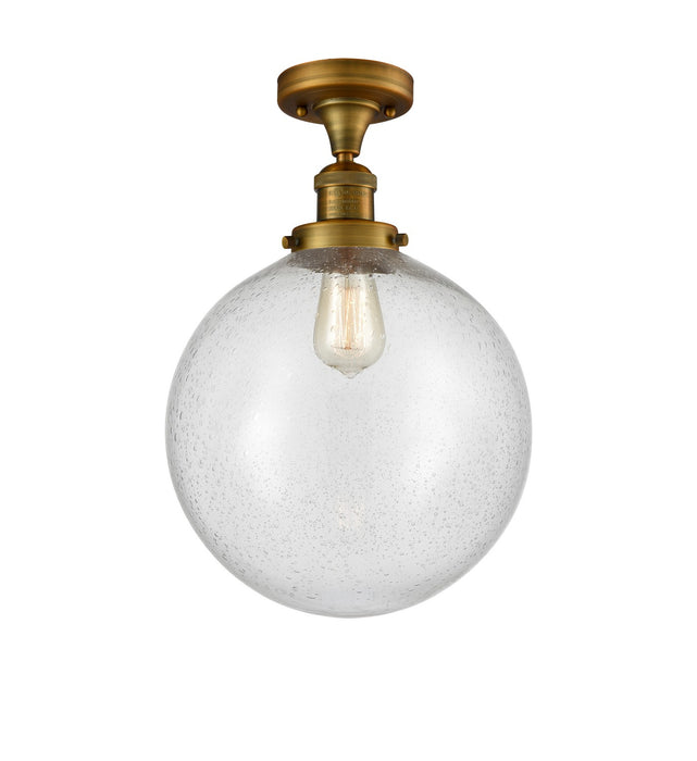 Innovations 517-1CH-BB-G204-12 One Light Semi-Flush Mount, Brushed Brass