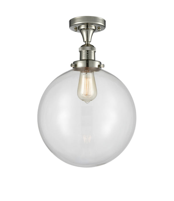 Innovations 517-1CH-PN-G202-12 One Light Semi-Flush Mount, Polished Nickel
