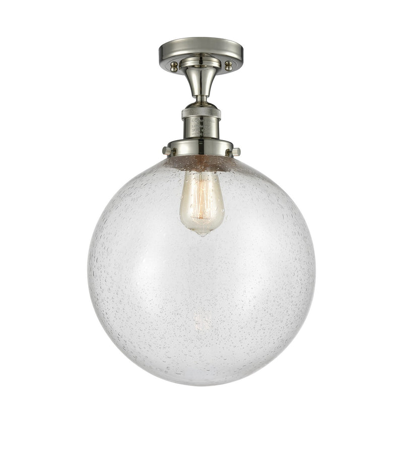 Innovations 517-1CH-PN-G204-12 One Light Semi-Flush Mount, Polished Nickel