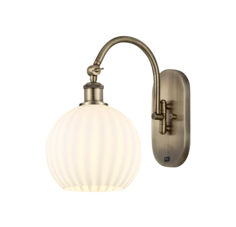 Innovations 518-1W-AB-G1217-8WV LED Wall Sconce, Antique Brass