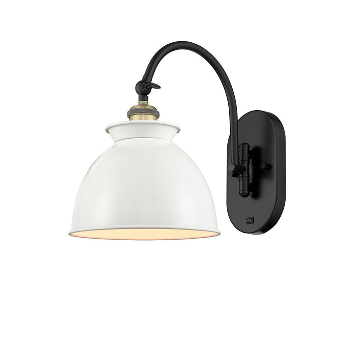 Innovations 518-1W-BAB-M14-W One Light Wall Sconce, Black Antique Brass