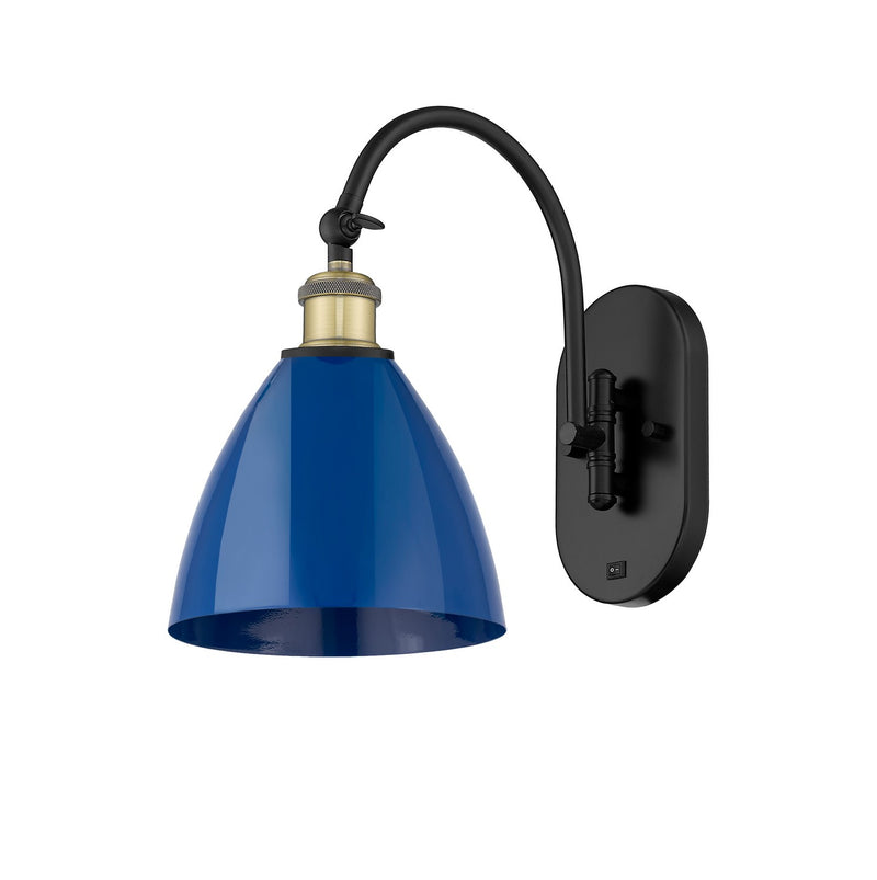Innovations 518-1W-BAB-MBD-75-BL One Light Wall Sconce, Black Antique Brass