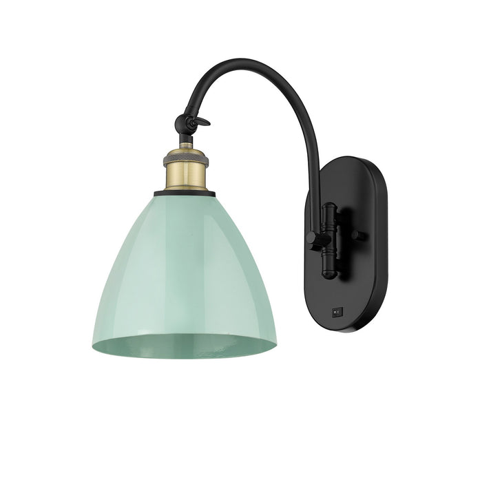 Innovations 518-1W-BAB-MBD-75-SF One Light Wall Sconce, Black Antique Brass