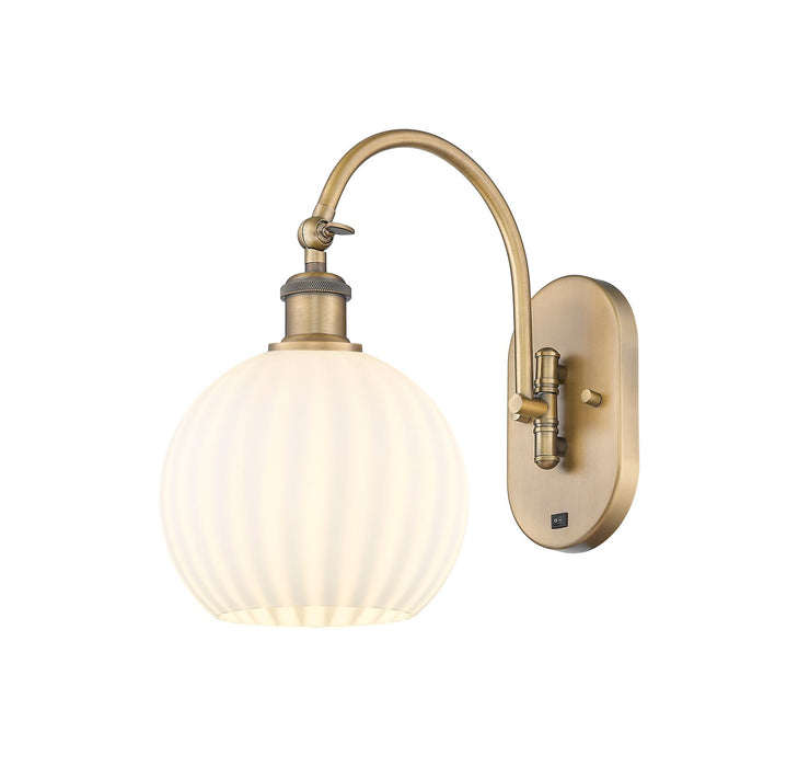 Innovations 518-1W-BB-G1217-8WV LED Wall Sconce, Brushed Brass