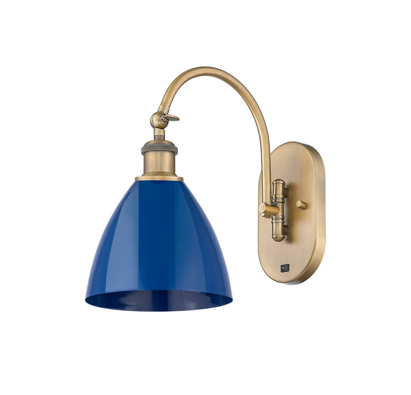 Innovations 518-1W-BB-MBD-75-BL One Light Wall Sconce, Brushed Brass