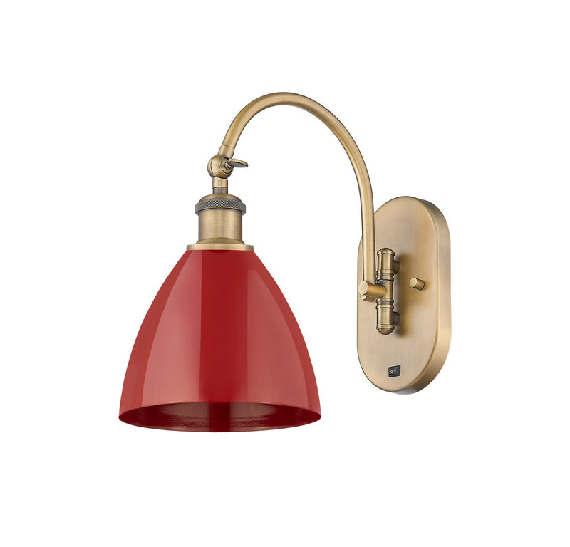 Innovations 518-1W-BB-MBD-75-RD One Light Wall Sconce, Brushed Brass