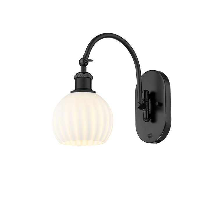 Innovations 518-1W-BK-G1217-6WV LED Wall Sconce, Matte Black