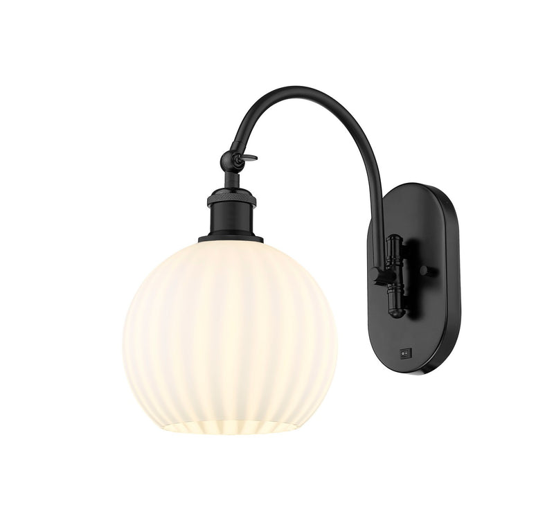 Innovations 518-1W-BK-G1217-8WV LED Wall Sconce, Matte Black