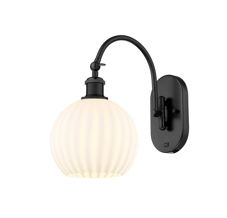 Innovations 518-1W-BK-G1217-8WV LED Wall Sconce, Matte Black