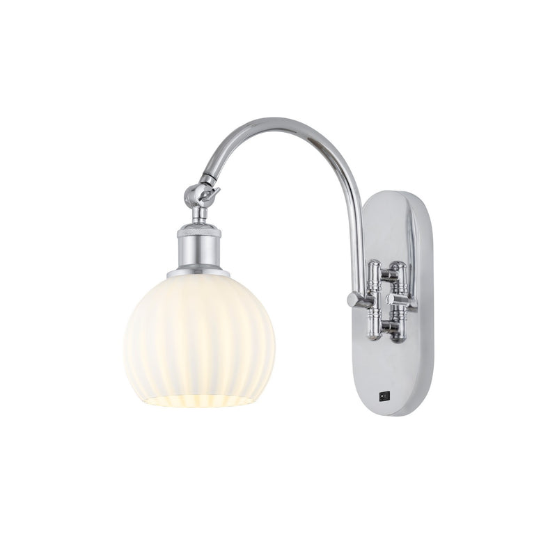 Innovations 518-1W-PC-G1217-6WV LED Wall Sconce, Polished Chrome