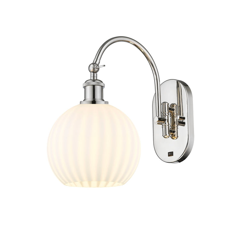 Innovations 518-1W-PN-G1217-8WV LED Wall Sconce, Polished Nickel