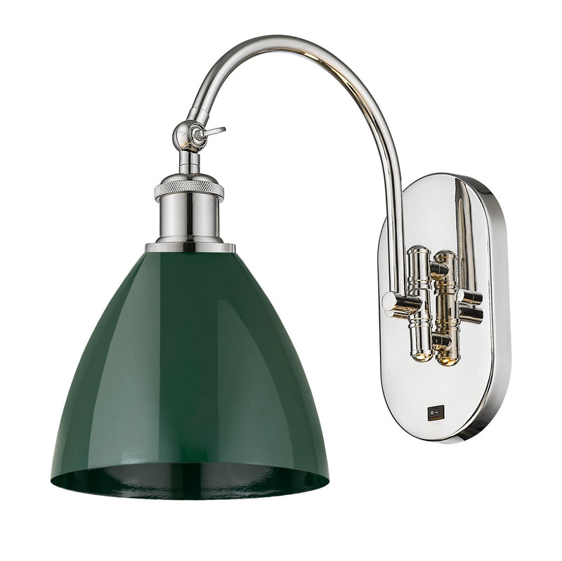 Innovations 518-1W-PN-MBD-75-GR One Light Wall Sconce, Polished Nickel