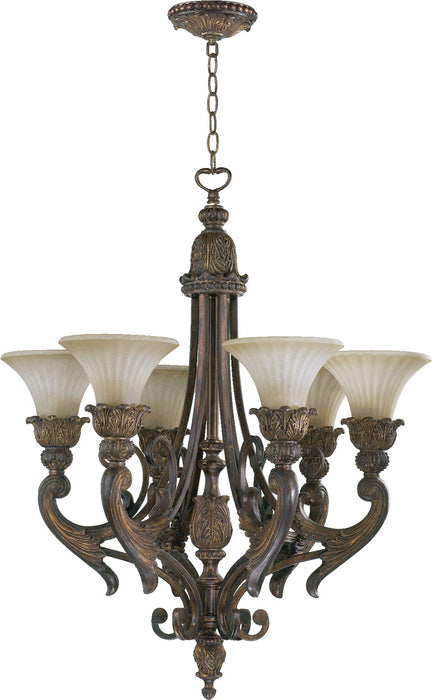 Quorum 6230-6-88 Six Light Chandelier, Corsican Gold