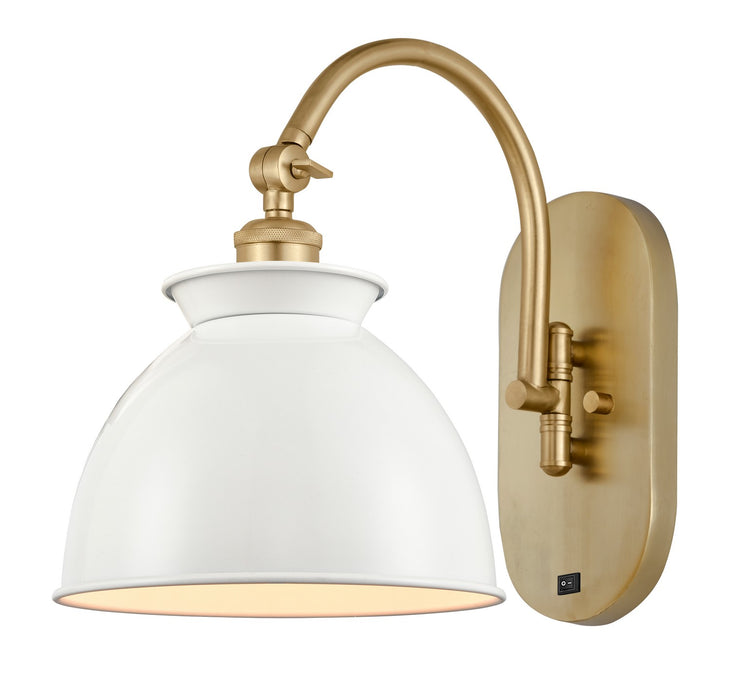 Innovations 518-1W-SG-M14-W One Light Wall Sconce, Satin Gold