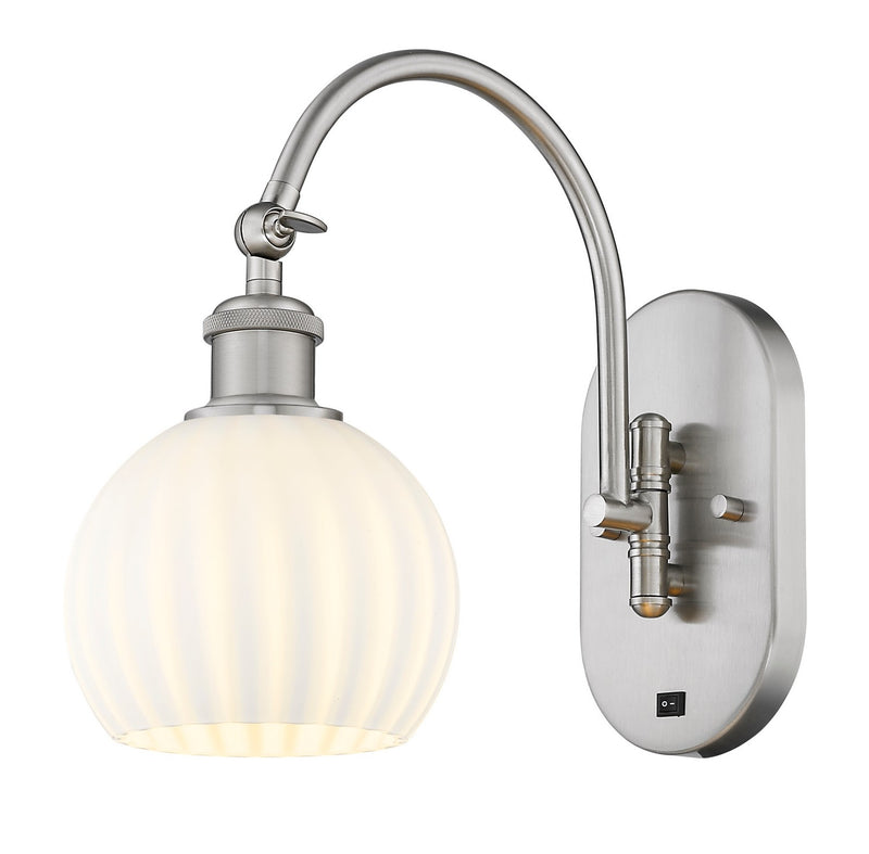 Innovations 518-1W-SN-G1217-6WV LED Wall Sconce, Brushed Satin Nickel