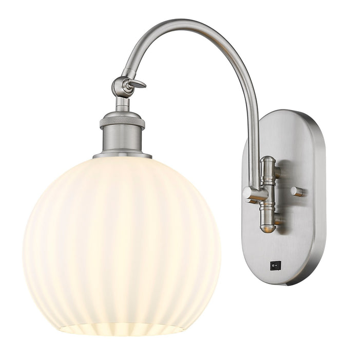 Innovations 518-1W-SN-G1217-8WV LED Wall Sconce, Brushed Satin Nickel