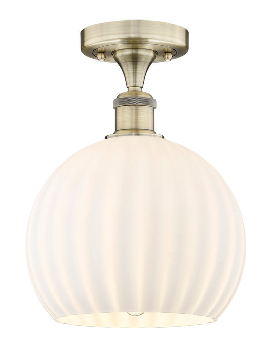 Innovations 616-1F-AB-G1217-10WV LED Semi-Flush Mount, Antique Brass
