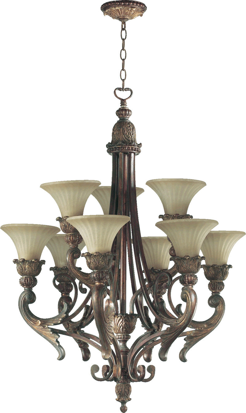 Quorum 6230-9-88 Nine Light Chandelier, Corsican Gold