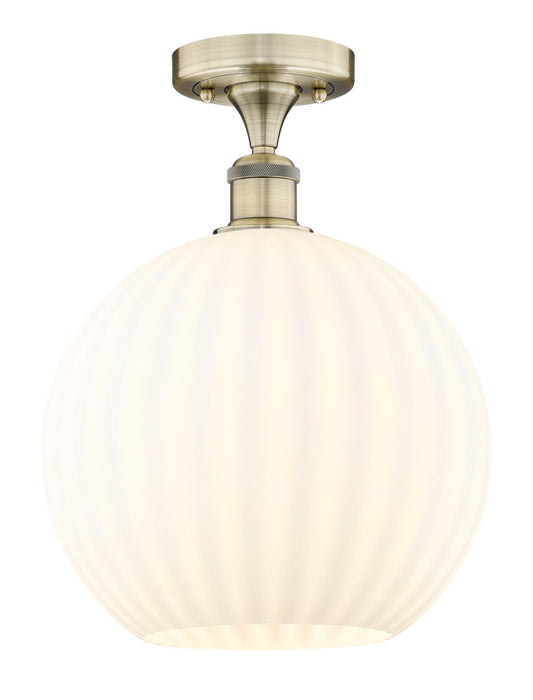 Innovations 616-1F-AB-G1217-12WV LED Semi-Flush Mount, Antique Brass