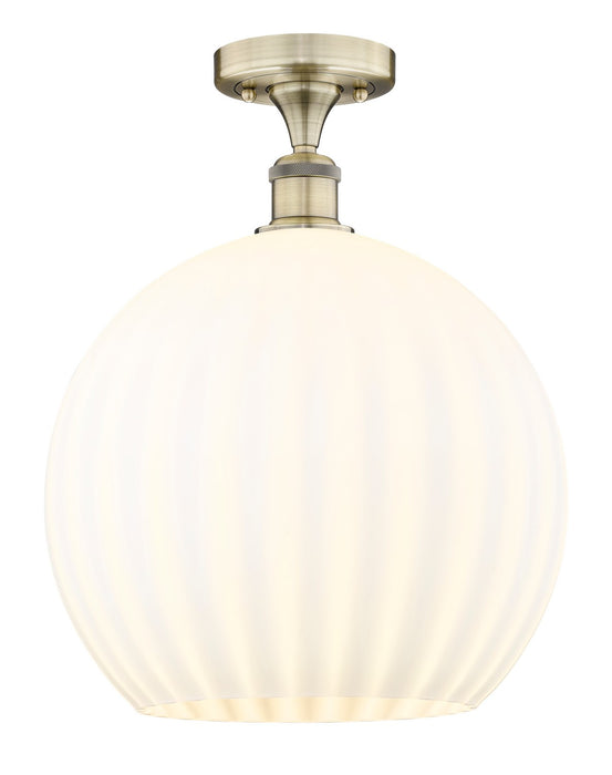Innovations 616-1F-AB-G1217-14WV LED Semi-Flush Mount, Antique Brass