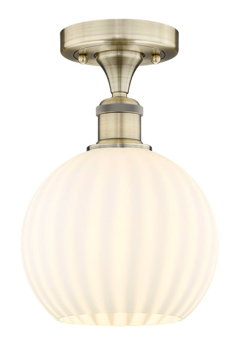 Innovations 616-1F-AB-G1217-8WV LED Semi-Flush Mount, Antique Brass