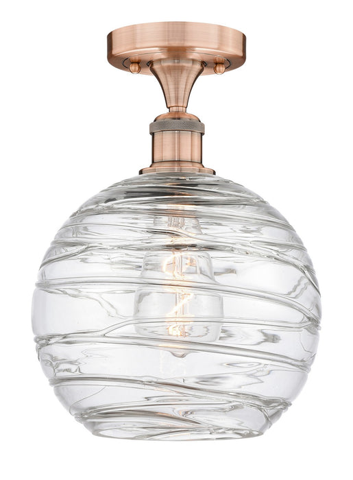 Innovations 616-1F-AC-G1213-10 One Light Semi-Flush Mount, Antique Copper