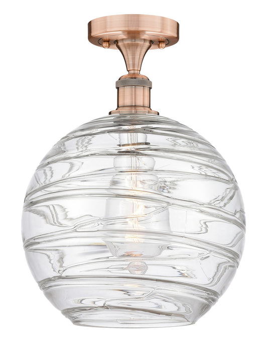 Innovations 616-1F-AC-G1213-12 One Light Semi-Flush Mount, Antique Copper