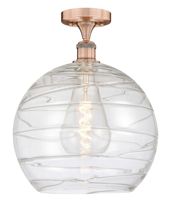 Innovations 616-1F-AC-G1213-14 One Light Semi-Flush Mount, Antique Copper