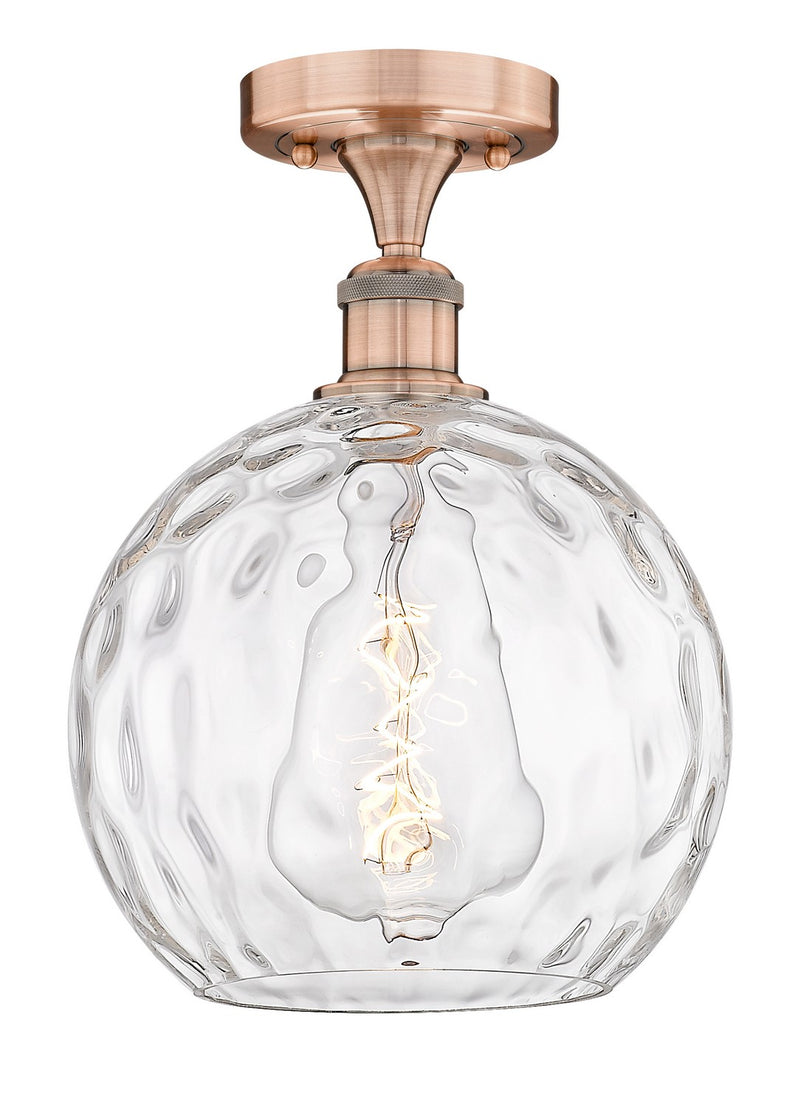 Innovations 616-1F-AC-G1215-10 One Light Semi-Flush Mount, Antique Copper