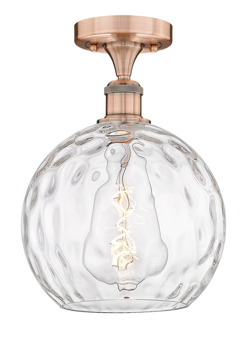 Innovations 616-1F-AC-G1215-10 One Light Semi-Flush Mount, Antique Copper