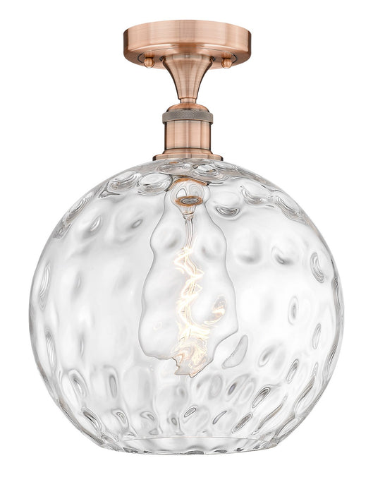 Innovations 616-1F-AC-G1215-12 One Light Semi-Flush Mount, Antique Copper