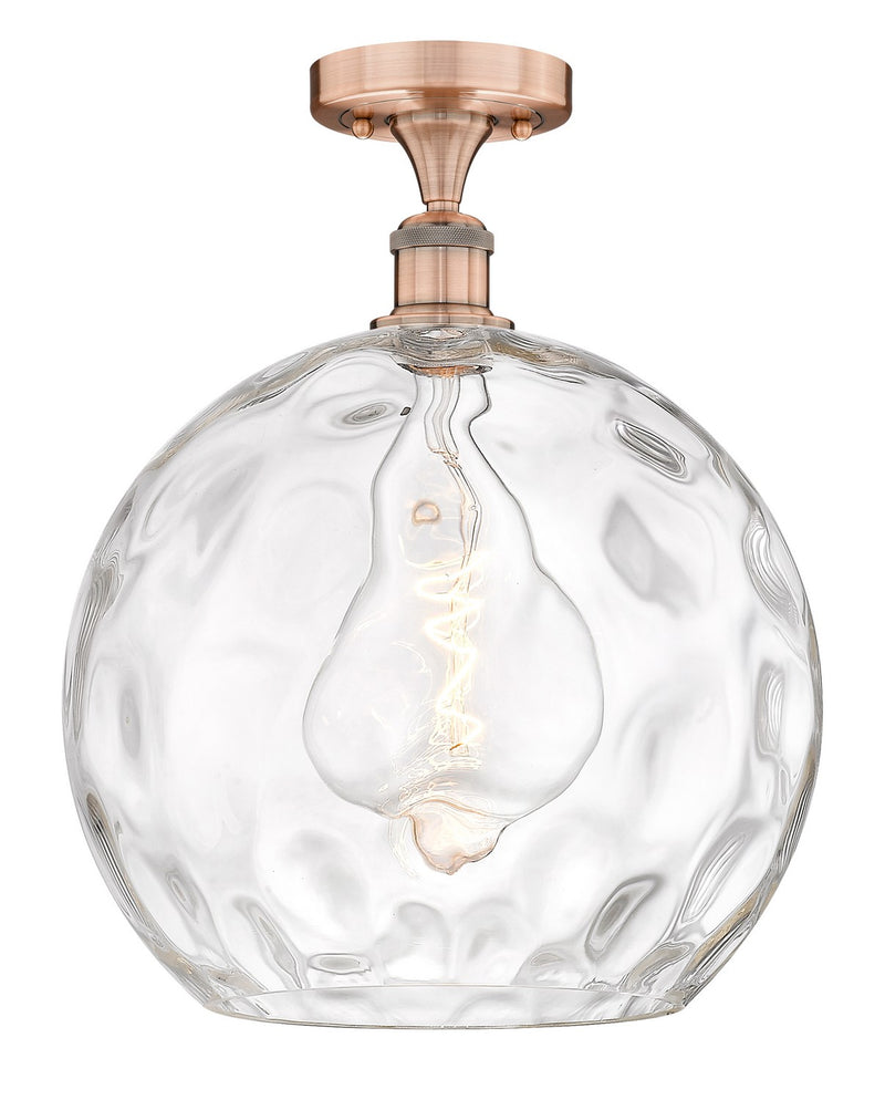 Innovations 616-1F-AC-G1215-14 One Light Semi-Flush Mount, Antique Copper