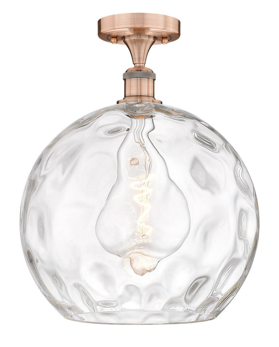Innovations 616-1F-AC-G1215-14 One Light Semi-Flush Mount, Antique Copper