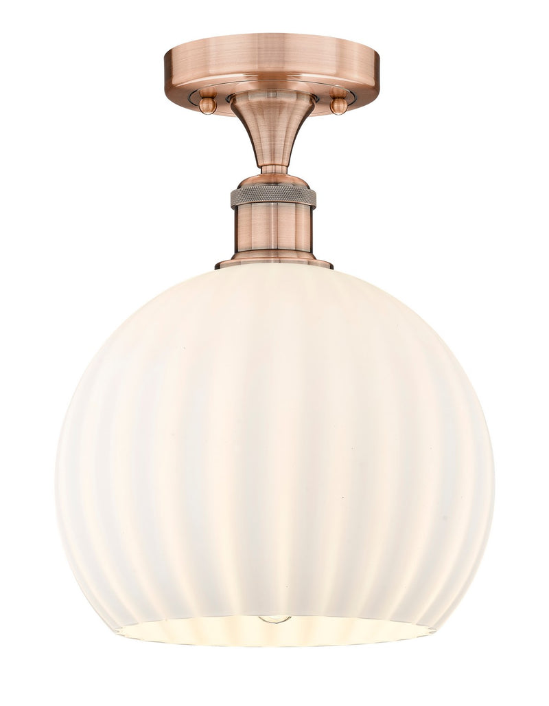 Innovations 616-1F-AC-G1217-10WV LED Semi-Flush Mount, Antique Copper
