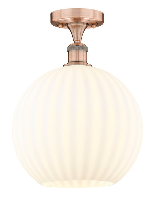 Innovations 616-1F-AC-G1217-12WV LED Semi-Flush Mount, Antique Copper